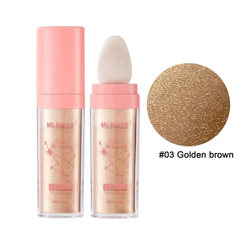 Shimmer Fairy Powder Highlighter Powder White Loose Highlighter Face Body Glitter Wand Makeup Bronzer Illuminator Powder