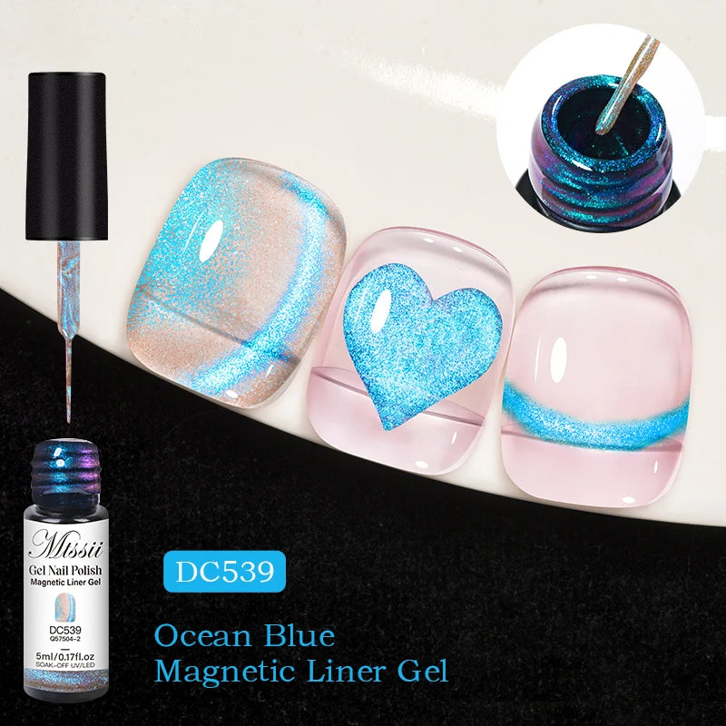 7ML Ice Transparent Glass Bead Moonlight Cat Eye Magnet Gel Nail Polish Jelly Ultra Shine Glitter Semi Permanent Soak Off UV Gel