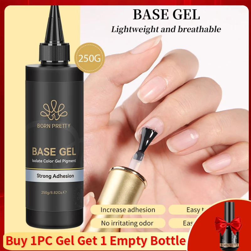 BORN PRETTY 250g Milky White Jelly Nude Gel Nail Polish Refilled Package Translucent Clear Semi Permanent Soak Off UV Gel