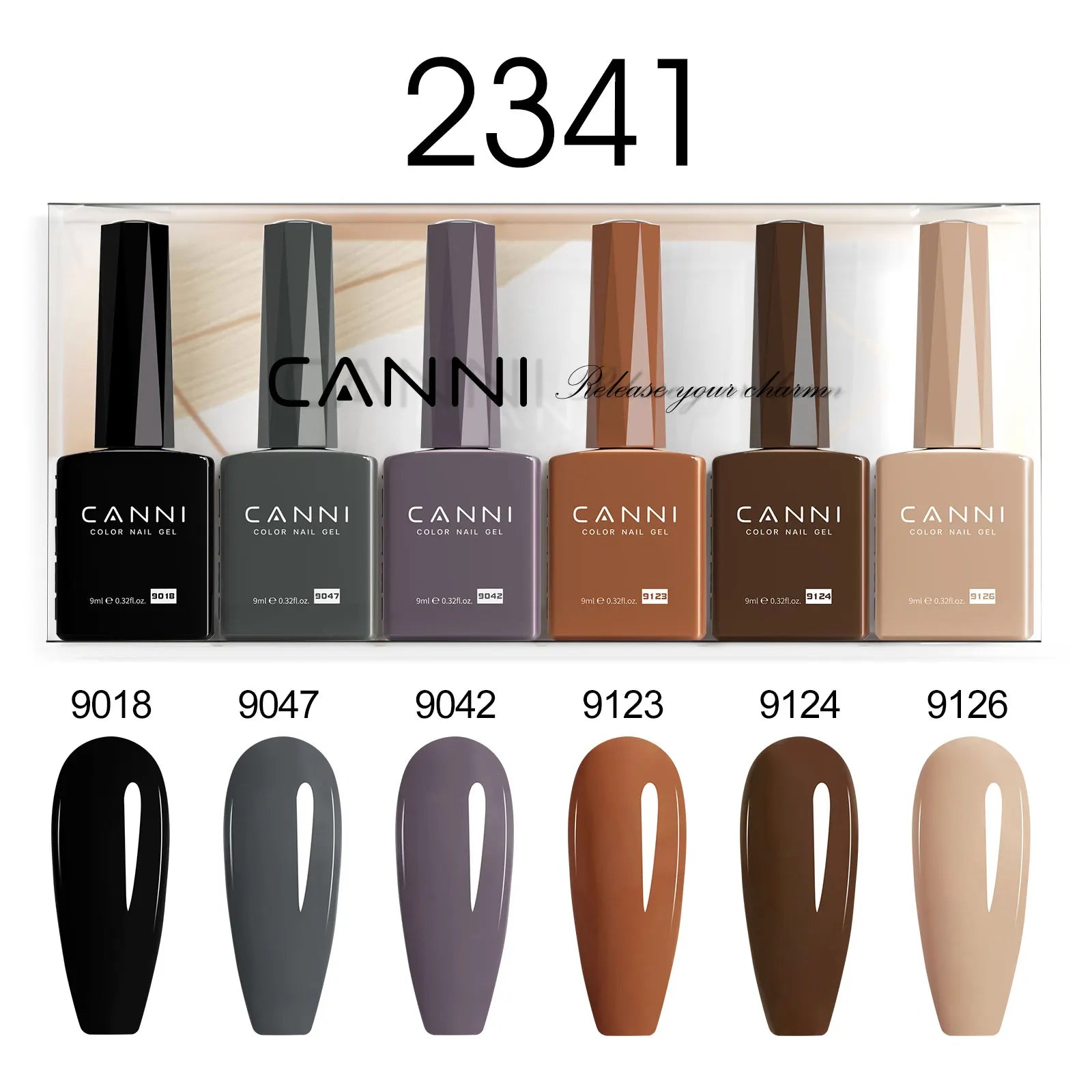 6pcs*9ml CANNI HEMA FREE Nail Gel Polish Set Gorgeous Color Semi Permanent Pigmented Painting Gel Soak off UV LED Gel Nails Kit