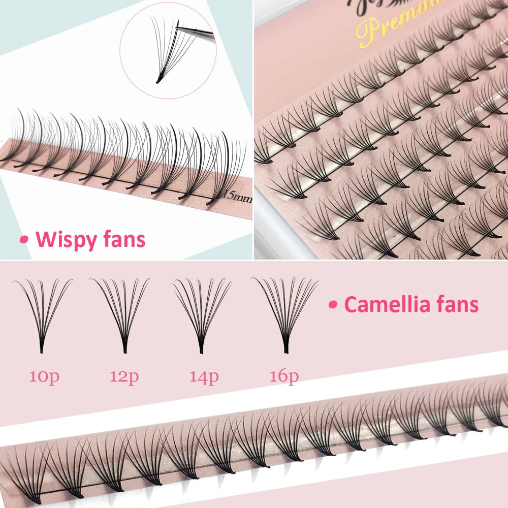 Goddess Premade Volume Fans 4D 5D 6D 7D 8D 10D 12D 14D 16D 20D Individual Lashes Extension Pointy Stem 320 Fans  Faux Mink