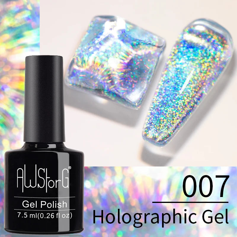 AWStorG 7.5ml Golden Gradient Cat Eye Nail Polish Gel Phototherapeutic Gel Soak Off Nail Magnetic Gel Polish Nail Art DlY