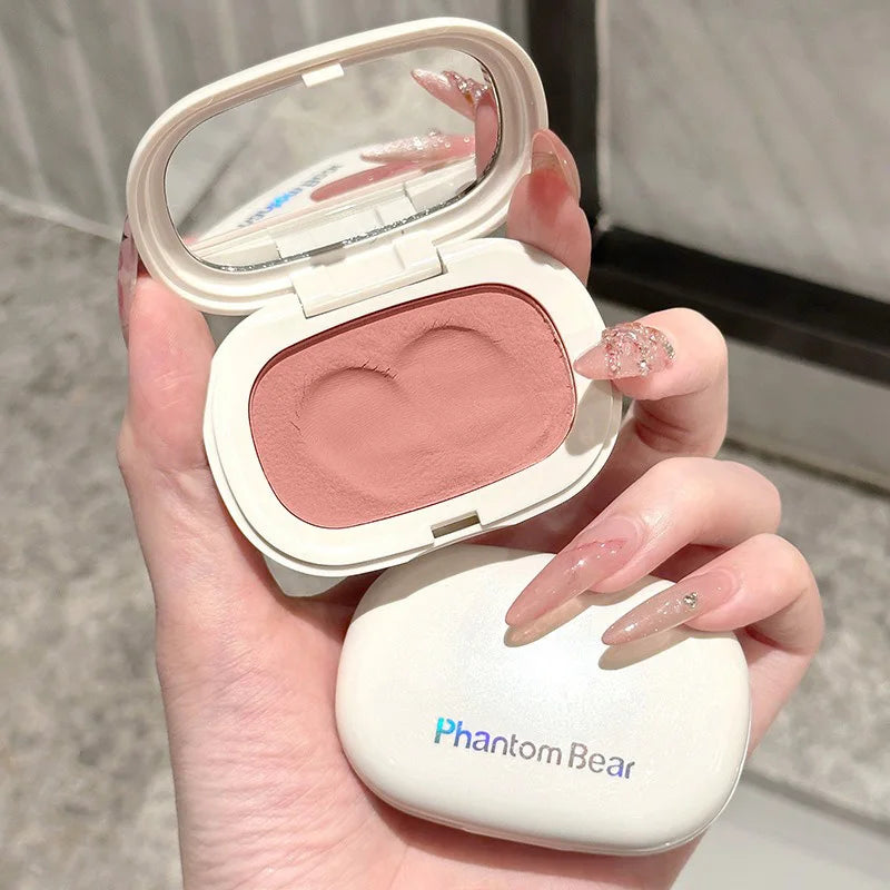 Phantom Bear Single-Color Blush Cream — Mochi Texture, Powder-Free Formula, Low-Saturation, Long-Lasting Natural Matte Finish