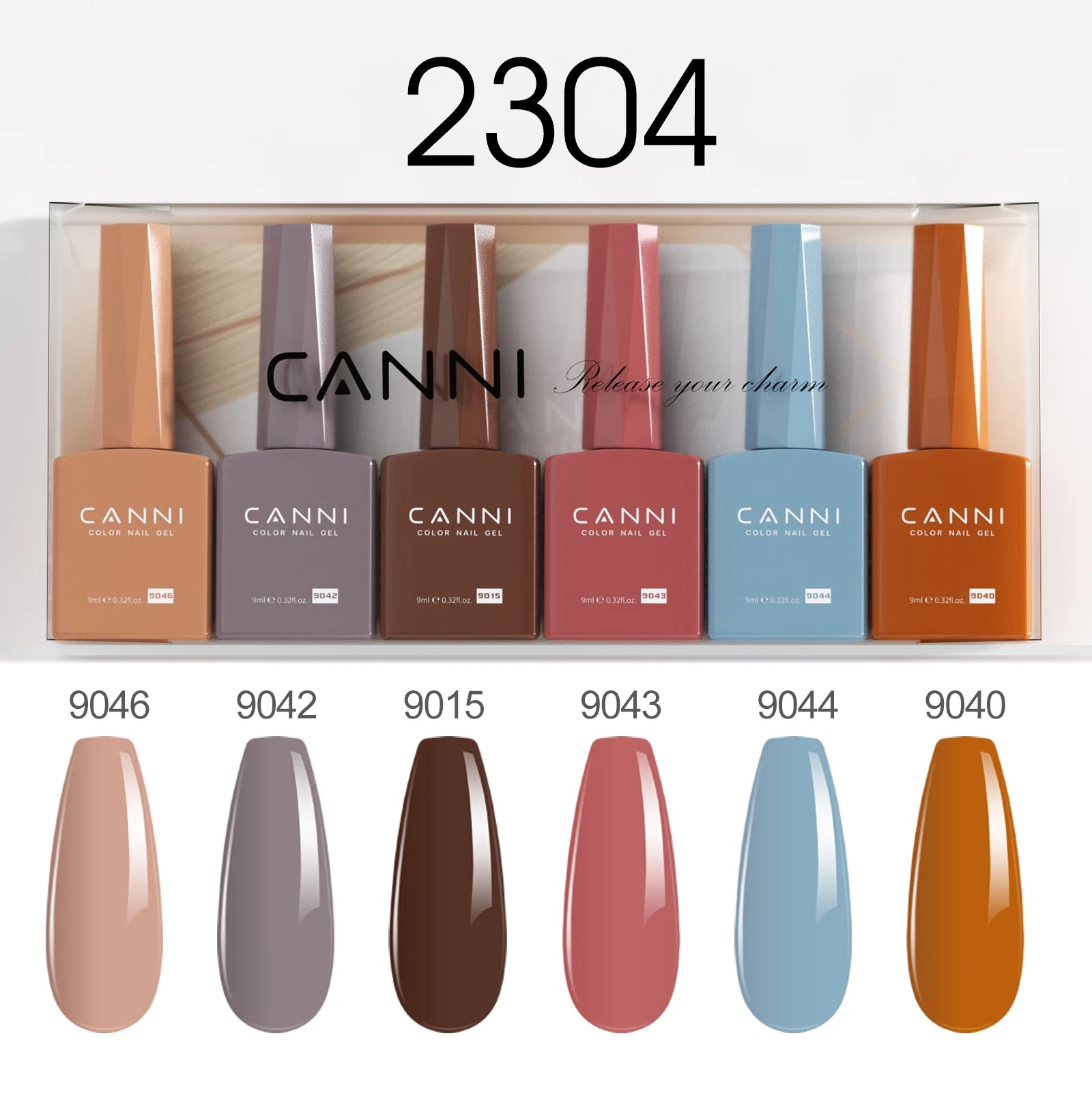 6pcs*9ml CANNI HEMA FREE Nail Gel Polish Set Gorgeous Color Semi Permanent Pigmented Painting Gel Soak off UV LED Gel Nails Kit