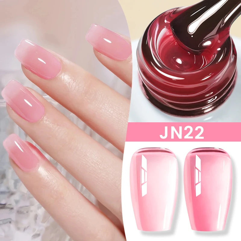 BORN PRETTY Milky White Jelly Nude Gel Nail Polish 10ml White Translucent Soak Off Gel Vernis Semi Permanent Need UV Light Cure