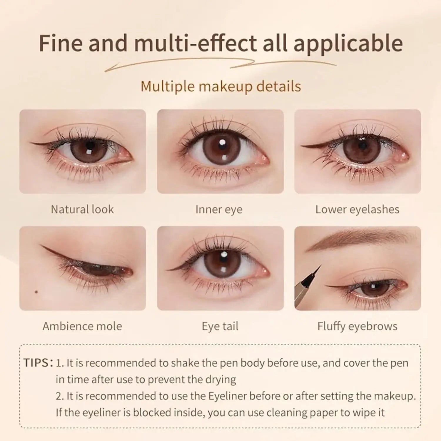 Judydoll Liquid Eyeliner, Ultra Fine Liquid Eyeliner Waterproof with Smooth Strong Fibres, Smudge-proof, Longwearing, Smooth