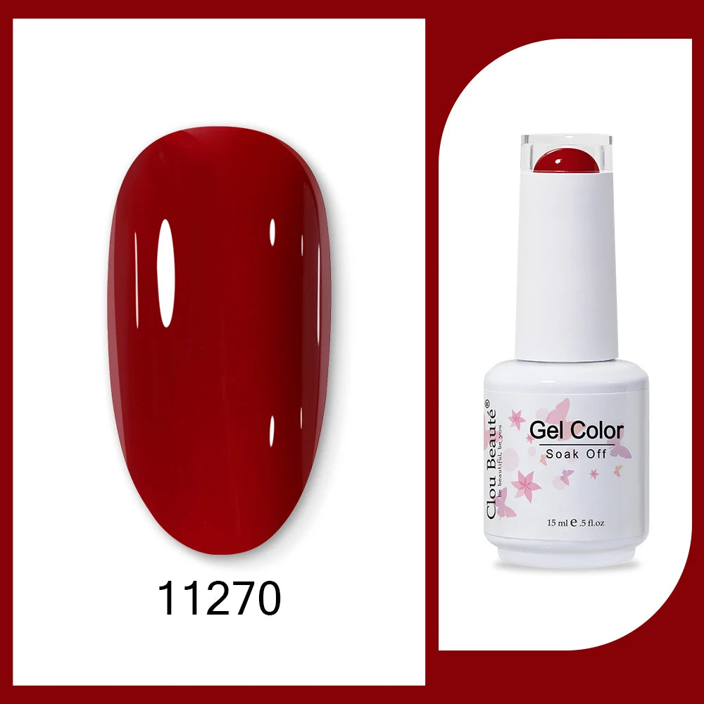 Clou Beaute 15ml HEMA TPO FREE Gel Nail Polish Bright Dark Army Green Gel Lacquer Semi Permanent Art Organic  Nail Gel Varnish