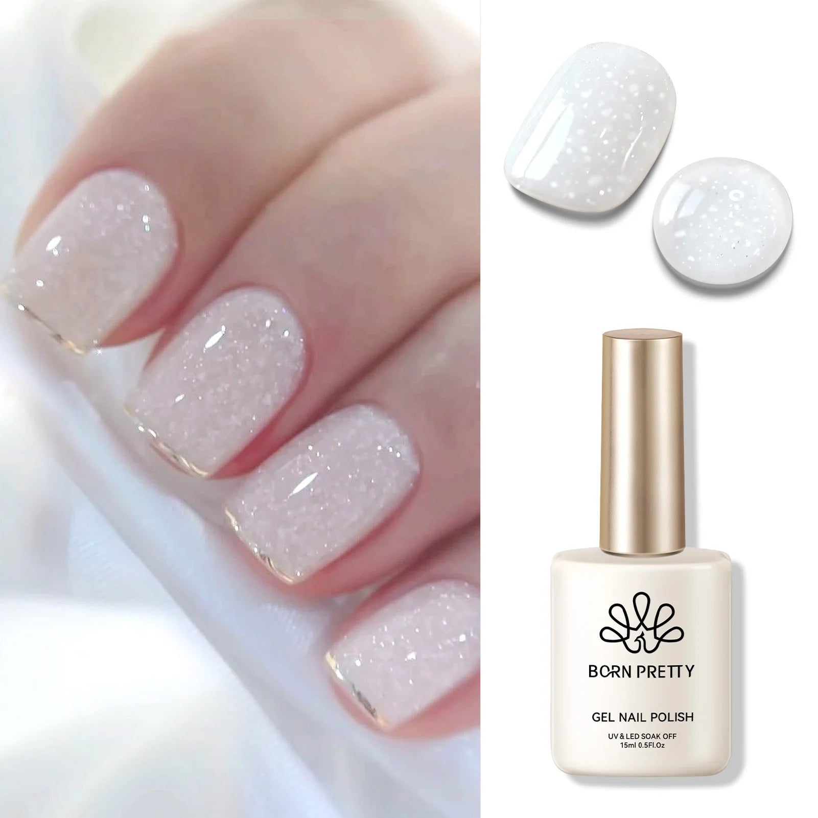 BORN PRETTY Milky Jelly Rubber Base Gel for Gel Nail Polish 15ml Russian Self-leveling Nude Color Soak Off Semi Permanent UV Gel