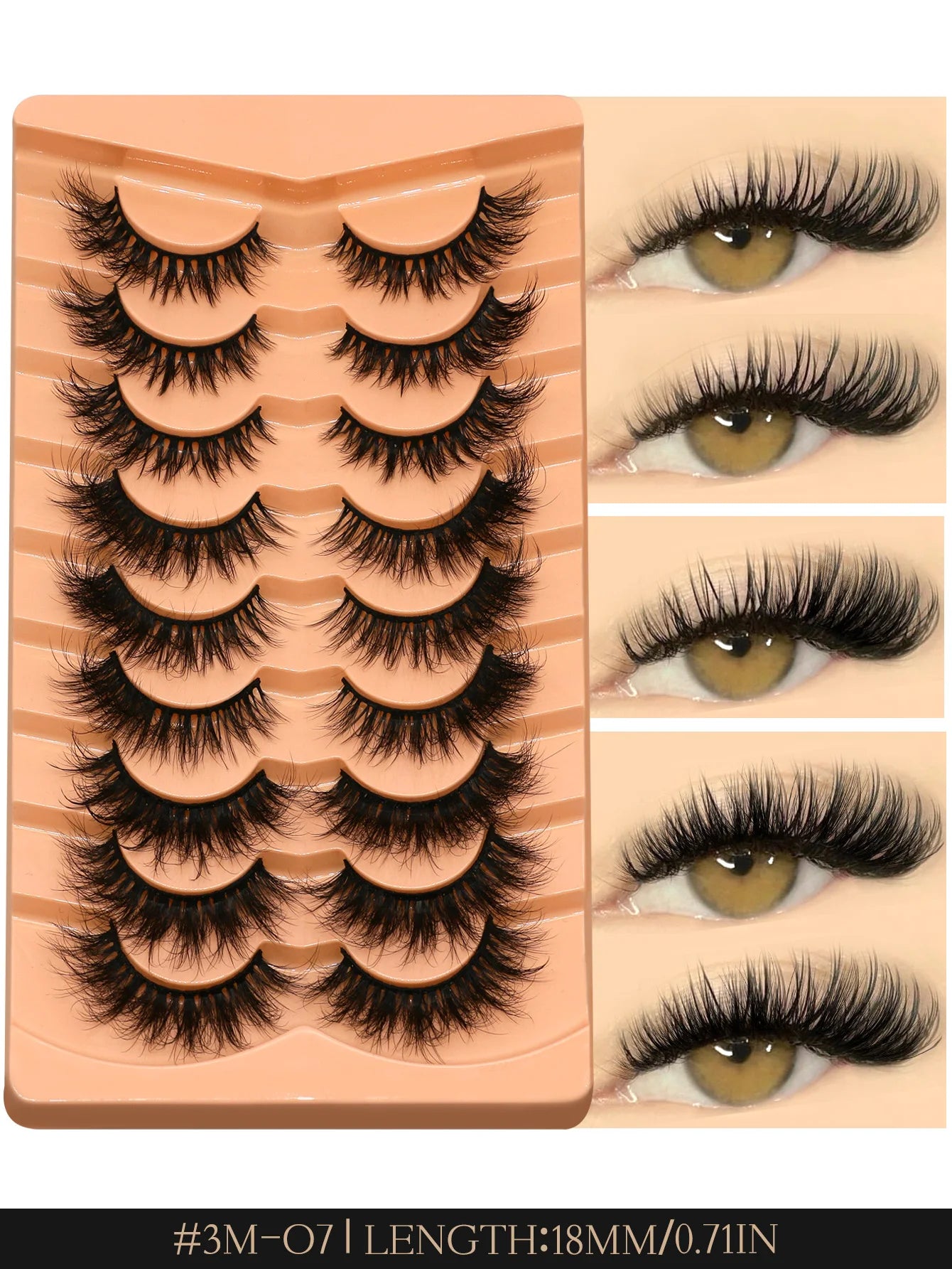Cat Eyelashes Fluffy 3D Mink Eyelashes Natural Look False Lashes for Daily Party Wedding Lightweigh Reusable Makeup