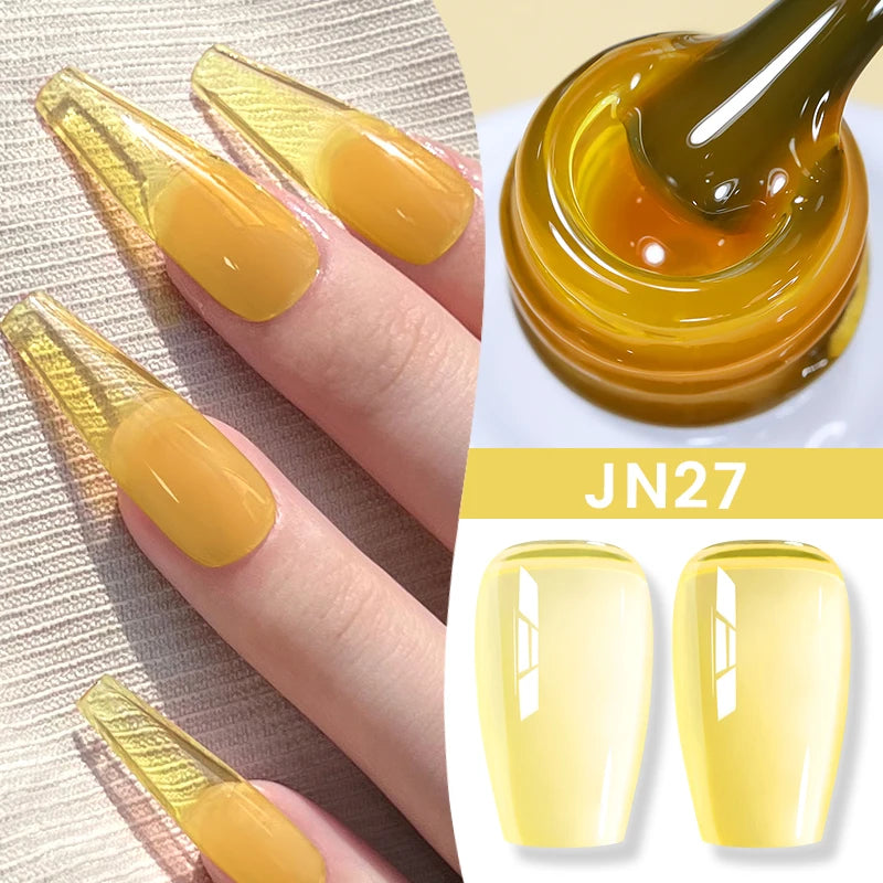 BORN PRETTY 10ml Translucent Color Gel Polish Jelly Nude Autumn Jelly Amber Semi Permanent UV Gel Nail Art Soak Off Gel Varnish
