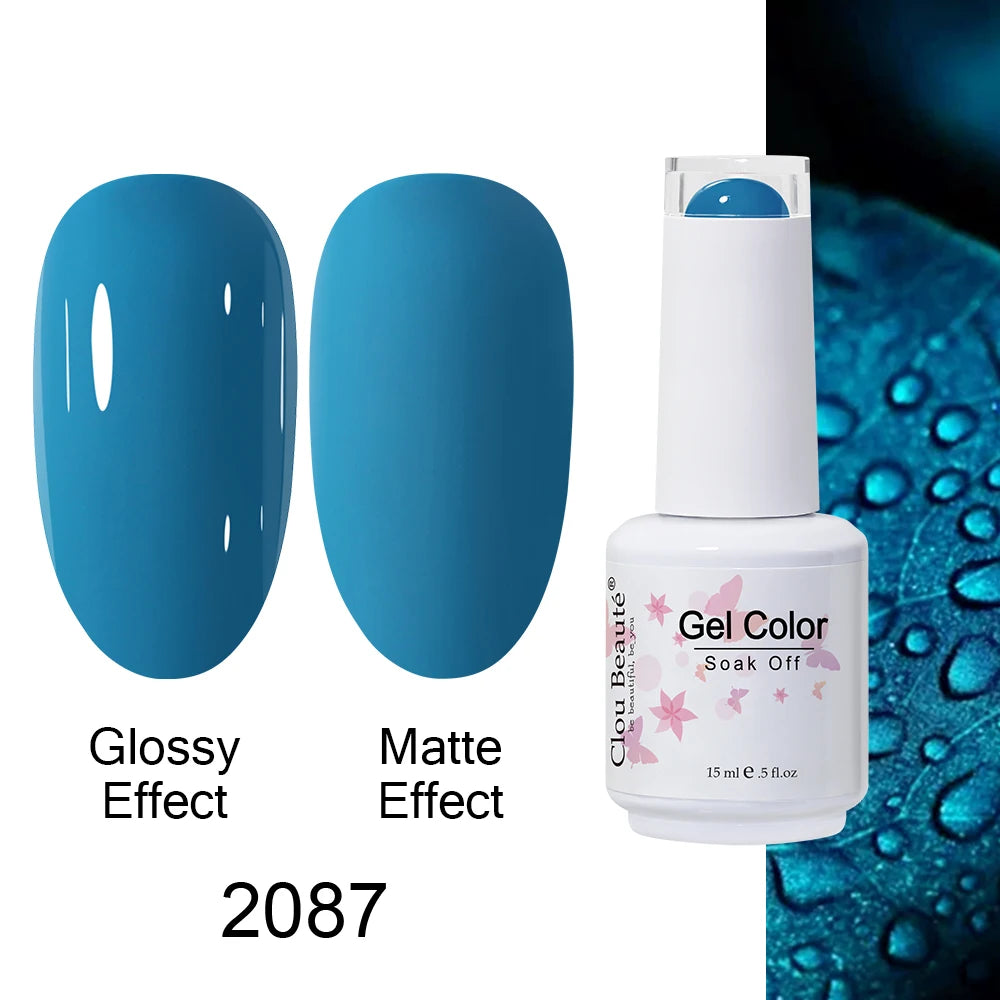 Clou Beaute Royal Blue Color Winter Trendy Semi Permanent Nail Art Manicure Varnishes Gel Nail Polish Hybrid Base Gel Top Coat