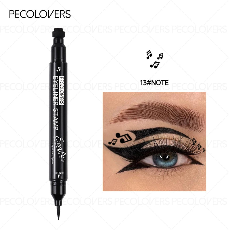 1PC Liquid Eyeliner Stamp - Waterproof, Slim Gel Felt Tip with Heart, Star, Triangle & Flower Shapes for Creative Eye Makeup