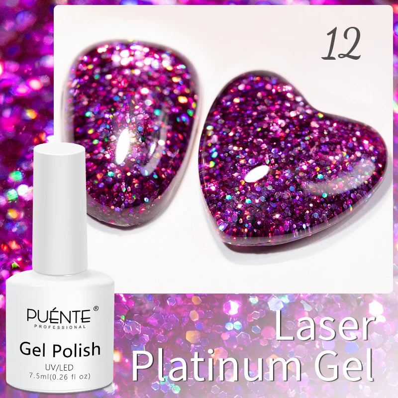 PUETNE 7.5ML Amber Moonlight Cat Magnetic Gel Nail Polish Winter Nails Jelly Glass Cat Eye Soak Off UV Semi-Permanent Varnish