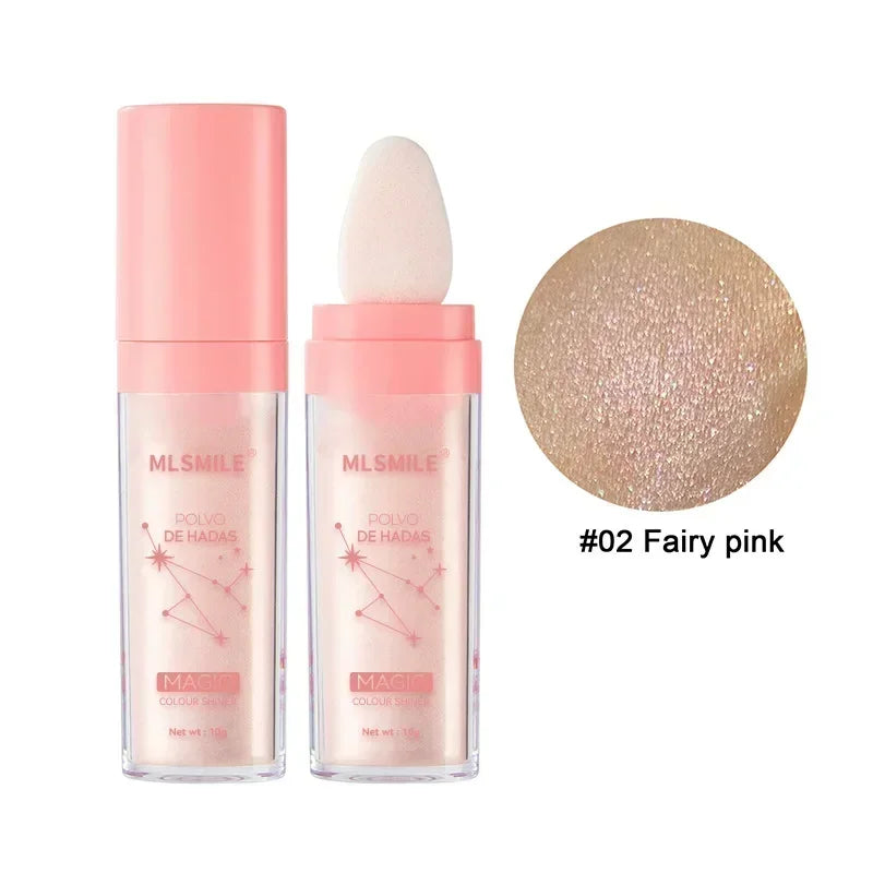 Shimmer Fairy Powder Highlighter Powder White Loose Highlighter Face Body Glitter Wand Makeup Bronzer Illuminator Powder
