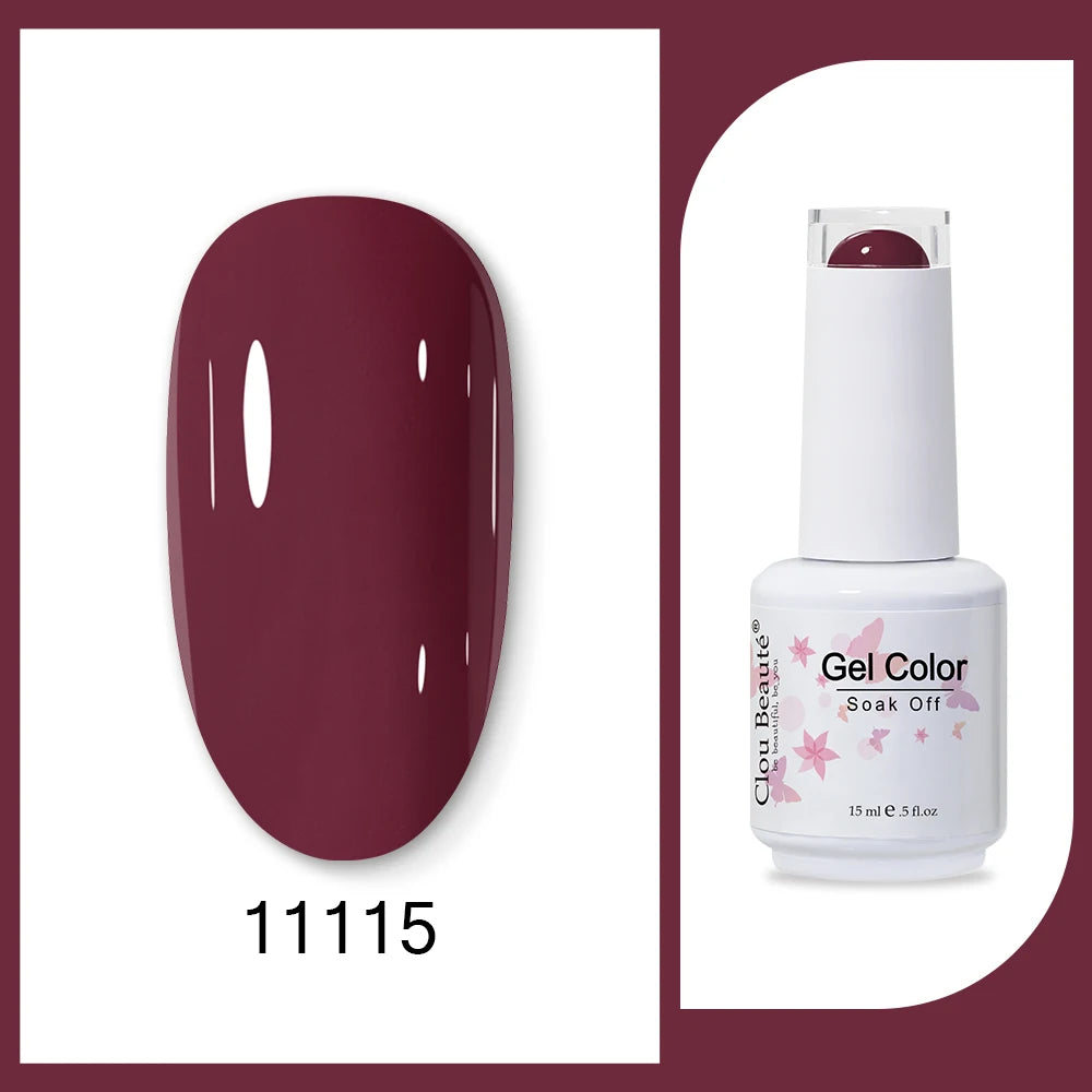 Clou Beaute 15ml HEMA TPO FREE Gel Nail Polish Bright Dark Army Green Gel Lacquer Semi Permanent Art Organic  Nail Gel Varnish
