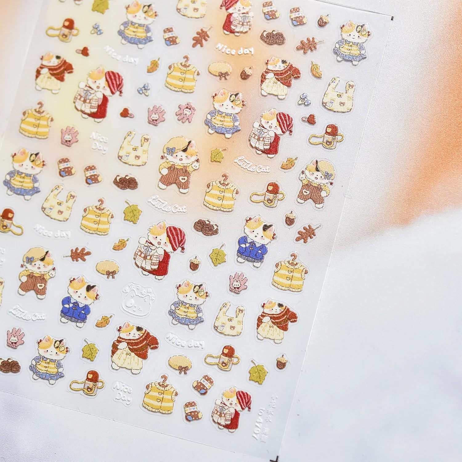 1pcs 5D Japanese Kawaii Bear Nail Art Stickers Brown Cartoon Animals Self-Adhesive Nail Decoration Decals DIY Slider Accessories