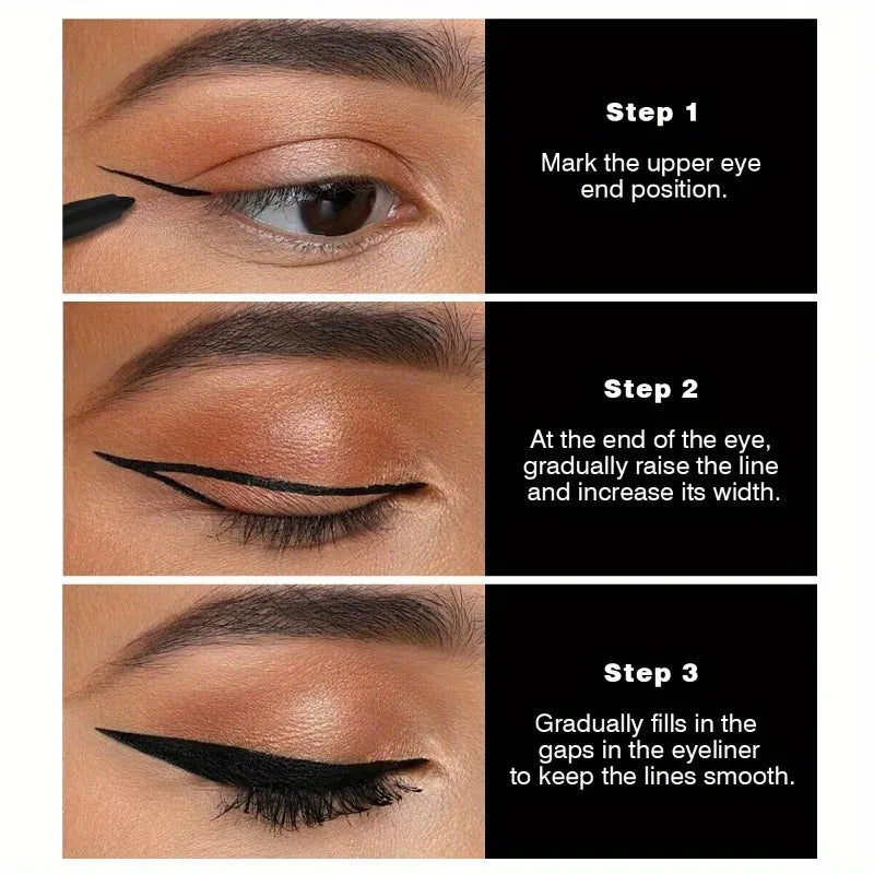 5PCS Waterproof Black Eyeliner Gel Pencil Lasting Natural Easy Wear Matte Quick Drying Non-Smudge Eye Liner Gel Pen Makeup