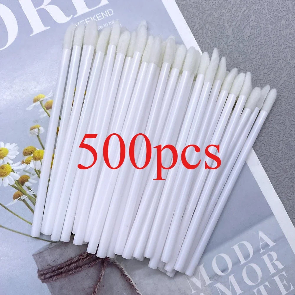 500pcs Lip Brush Disposable Lipstick Brush Eyelash Microbrush Mascara Wands Applicator Swab Eyelash Extension Tools Wholesale
