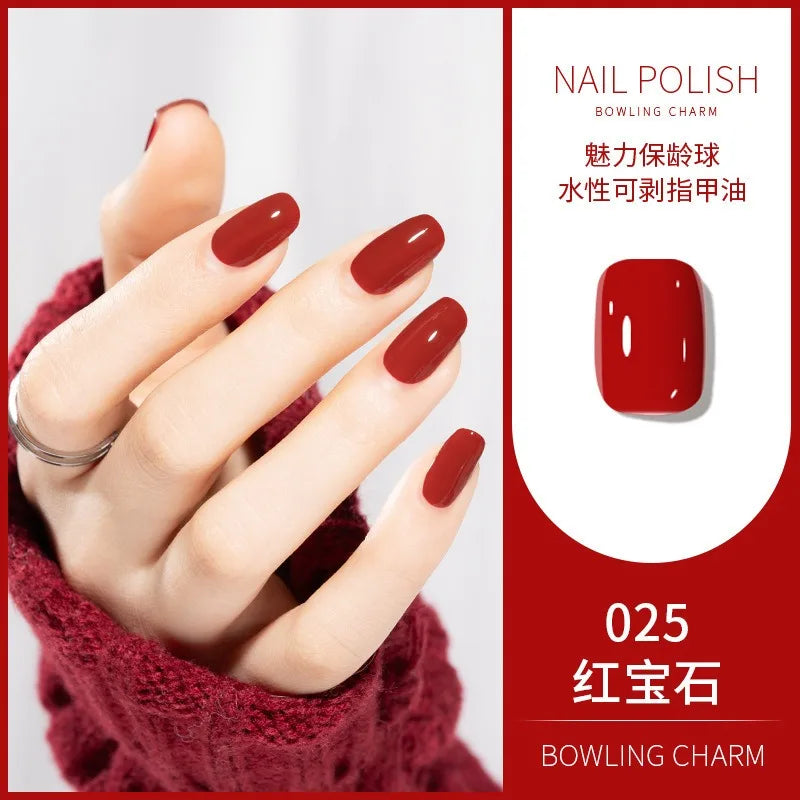 40 Colors New Nail Polish for Summer Water-based Quick Drying Tearable Nail Art Semipermanent Monochrome No Baking Lamp Varnish