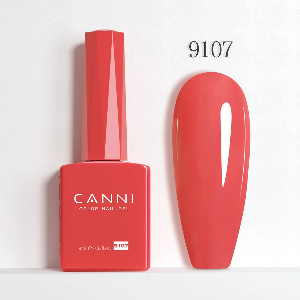 CANNI Hema Free Nail Gel Polish Fall Color Collection Semi Permanent Diamong Long Wear Top Coat Red Gorgeous JellyNude Color 9ml
