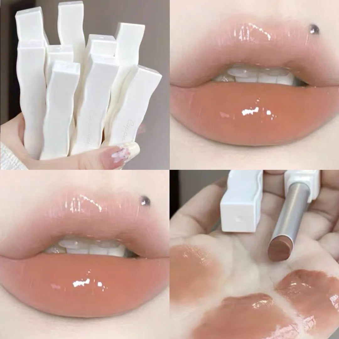 6 Colors Mirror Lip Gloss Moisturizing Nude Lipgloss Pretty Flower Transparent Tube Liquid Lipstick Long Lasting Makeup Cosmetic
