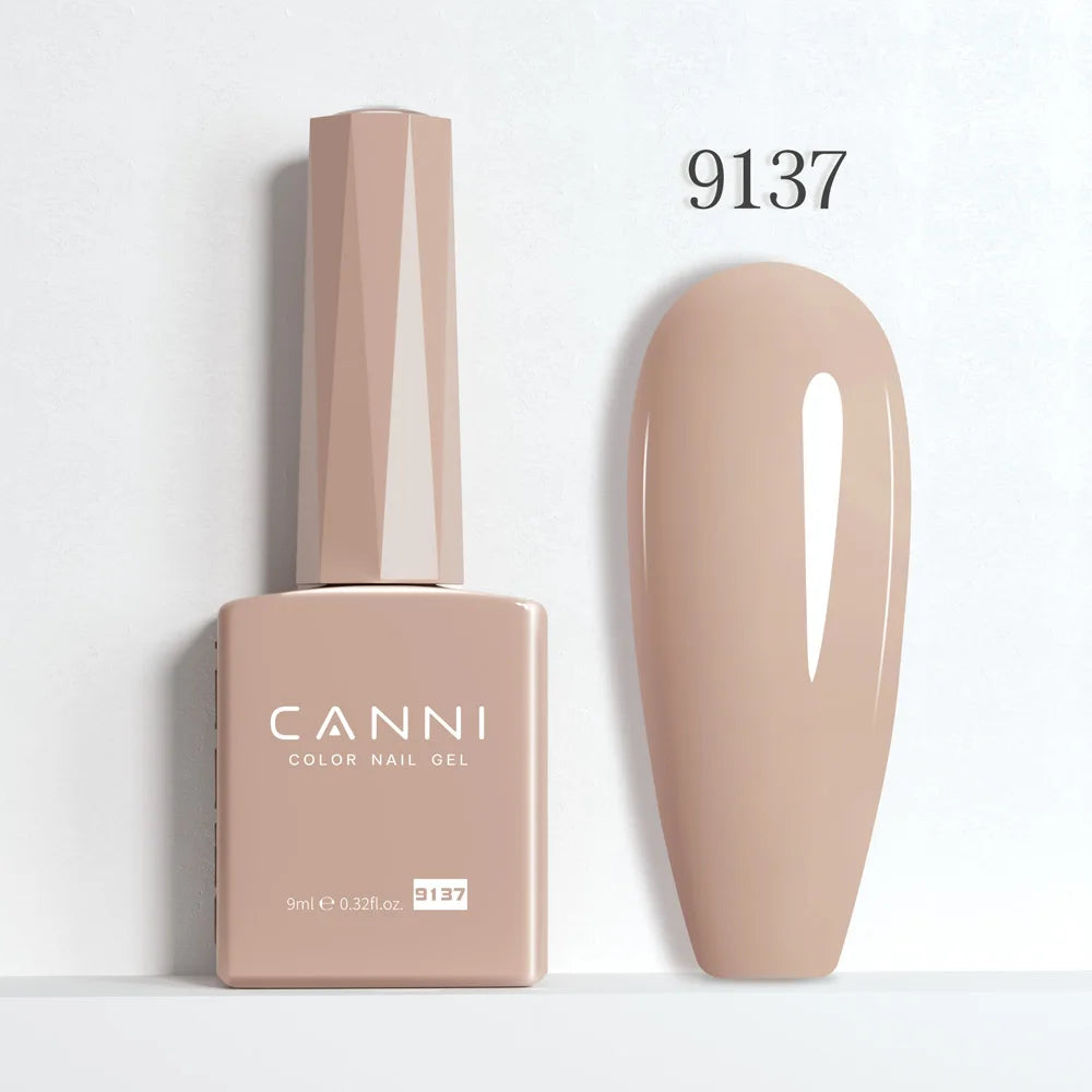 CANNI Hema Free Nail Gel Polish Fall Color Collection Semi Permanent Diamong Long Wear Top Coat Red Gorgeous JellyNude Color 9ml