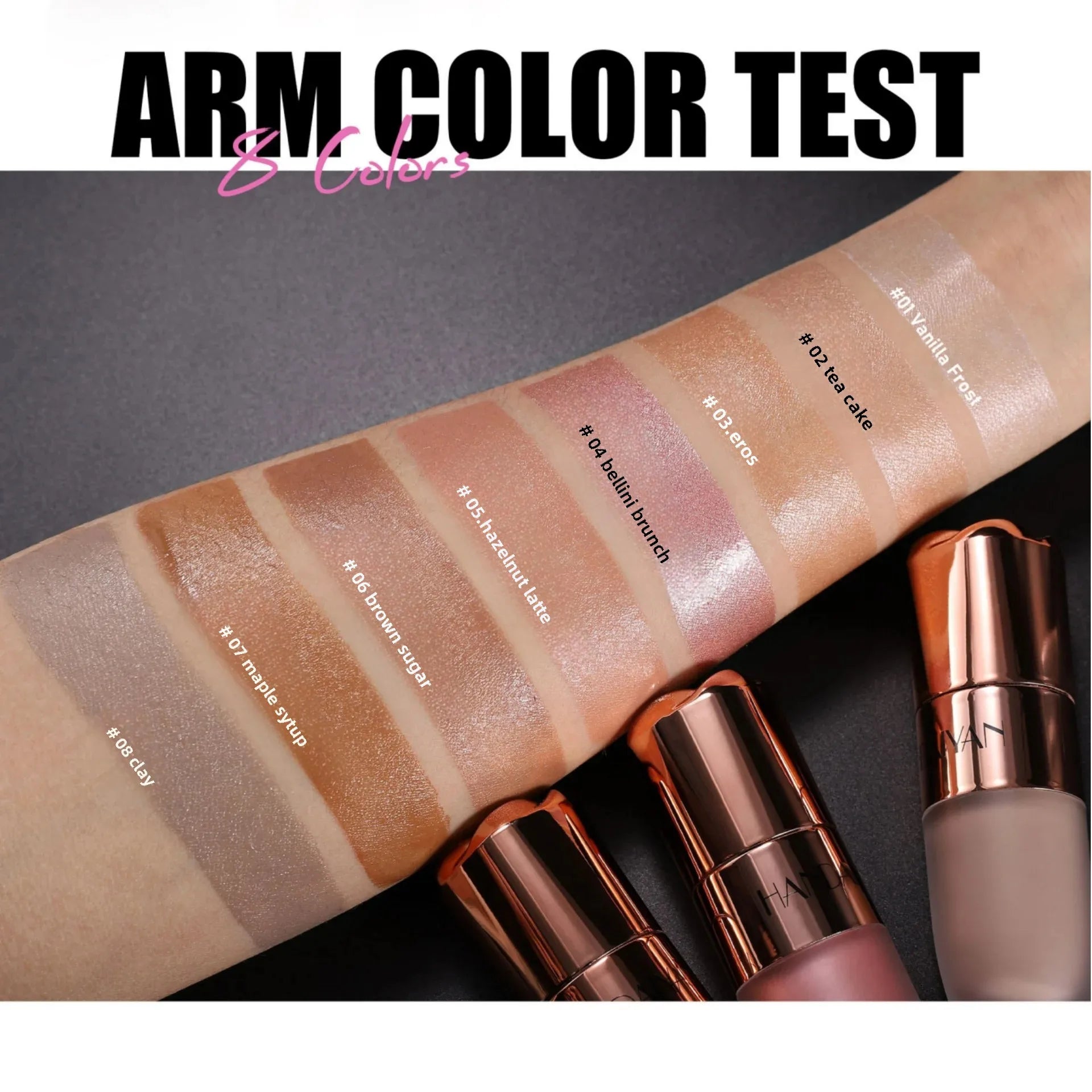 Liquid Highlighter Stick Rose Glow 3D Contour Effect Long Lasting Face Body Makeup Soft Sponge Tip Easy Apply