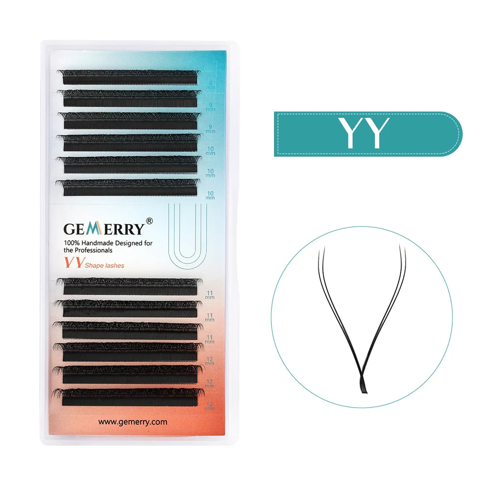 Gemerry YY Shaped Eyelash 3D 4D 5D 6D 8D Premade Fans Eyelash Extension W Shape Brazilian Volume Bloom Lashes Salons Makeup