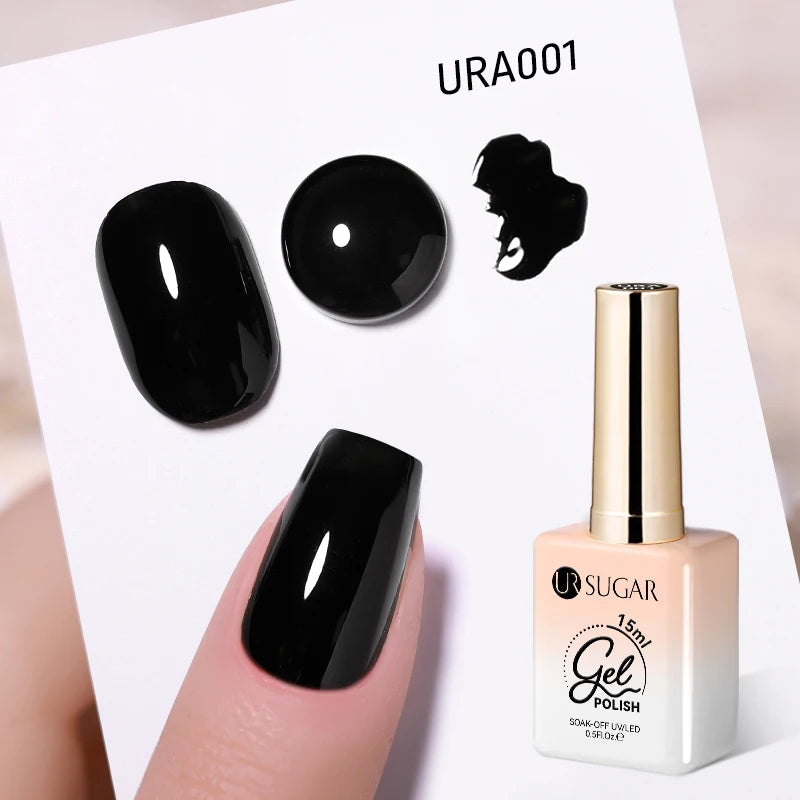 UR SUGAR 15ml Fiber Rubber Base Gel Upgrade Broken Nail Repaired Fiberglass Clear Quick Building UV Construction Gel Soak Off