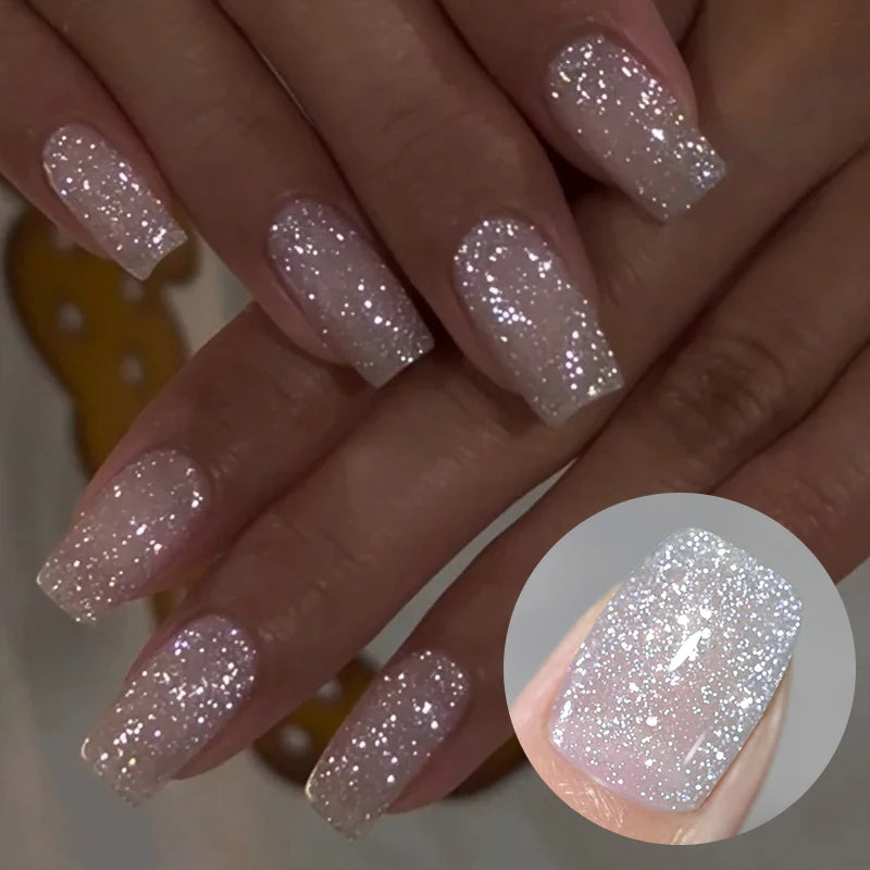BORN PRETTY 10ml Sliver Carat Mirage Reflective Glitter Gel Nail Polish Sparkling Ultra Shine Soak Off UV Nail Art Gel Varnish