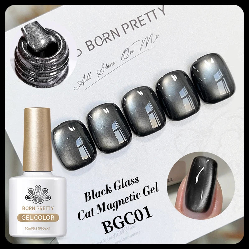 BORN PRETTY 10ml Fruit Purple Grape Cat Magnetic Gel Nail Polish 2025 New Whitening Guava Glass Beads Varnish Nail Supplies