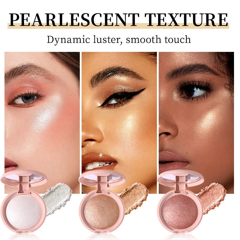 Waterproof Highlighter Powder - Long-Lasting Shimmer Glitter Face Contour Brighten Makeup for Eyes,Cheeks,Body,Hair Cosmetic
