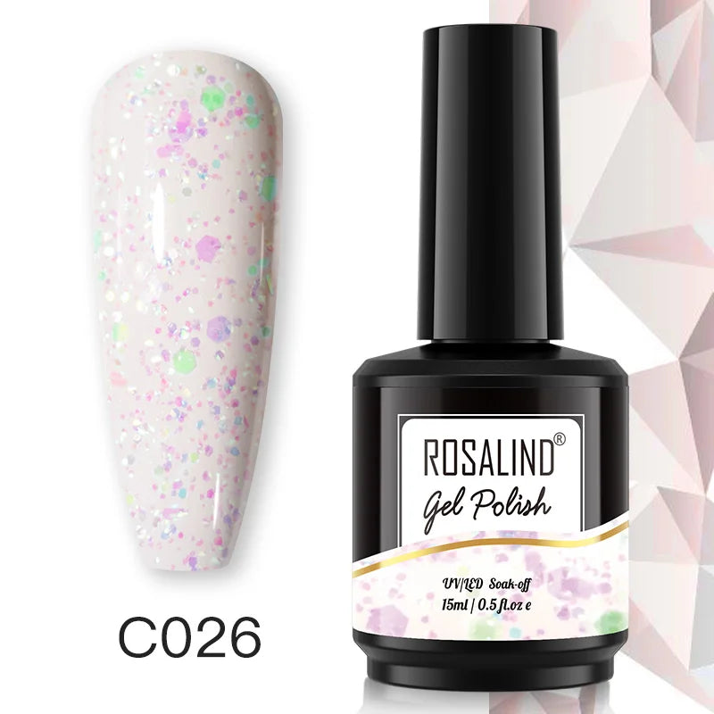 ROSALIND 7ml/15ml Summer Green Gel Nail Polish Semi Permanent Nail Art Manicure Soak Off Top Base Matt Hybrid Varnishes UV Gel