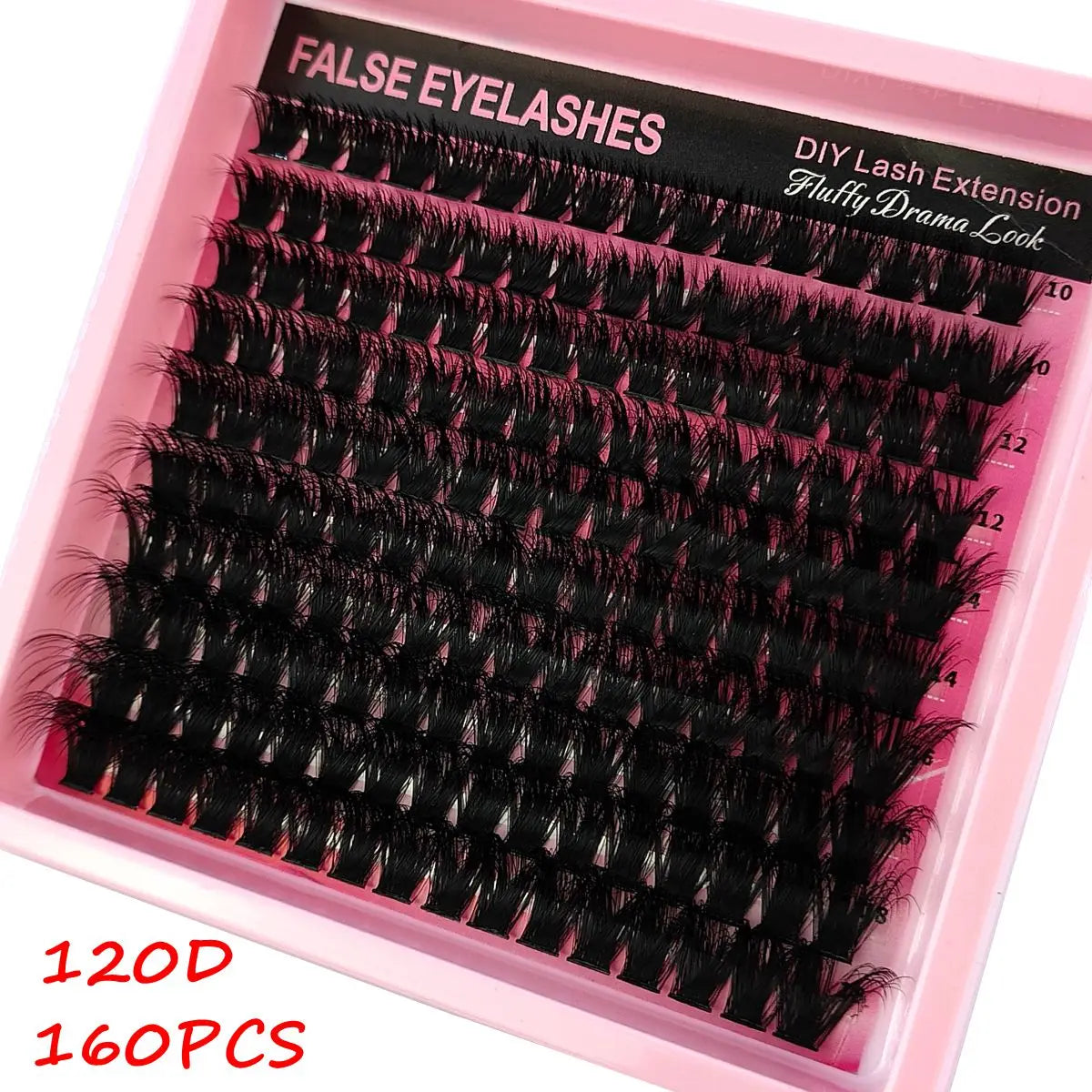 10Row 40D-200D 5D Fluffy Thick Lashes Clusters 10-18mmMix Wispy Individual Lashes Extensions Clusters DIY Makeup False Eyelashes