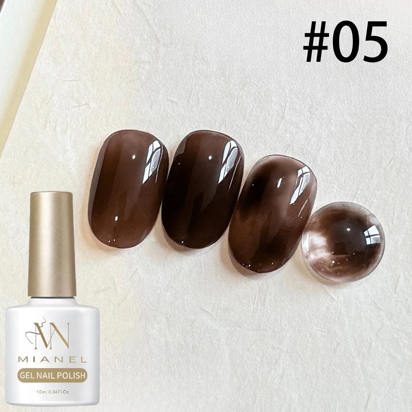 MIANEL 10ML Brown Amber Series Jelly Gel Nail Polish 2026 New Popular Ice Clear Caramel Nail Polish Black Nails 1-6pcs
