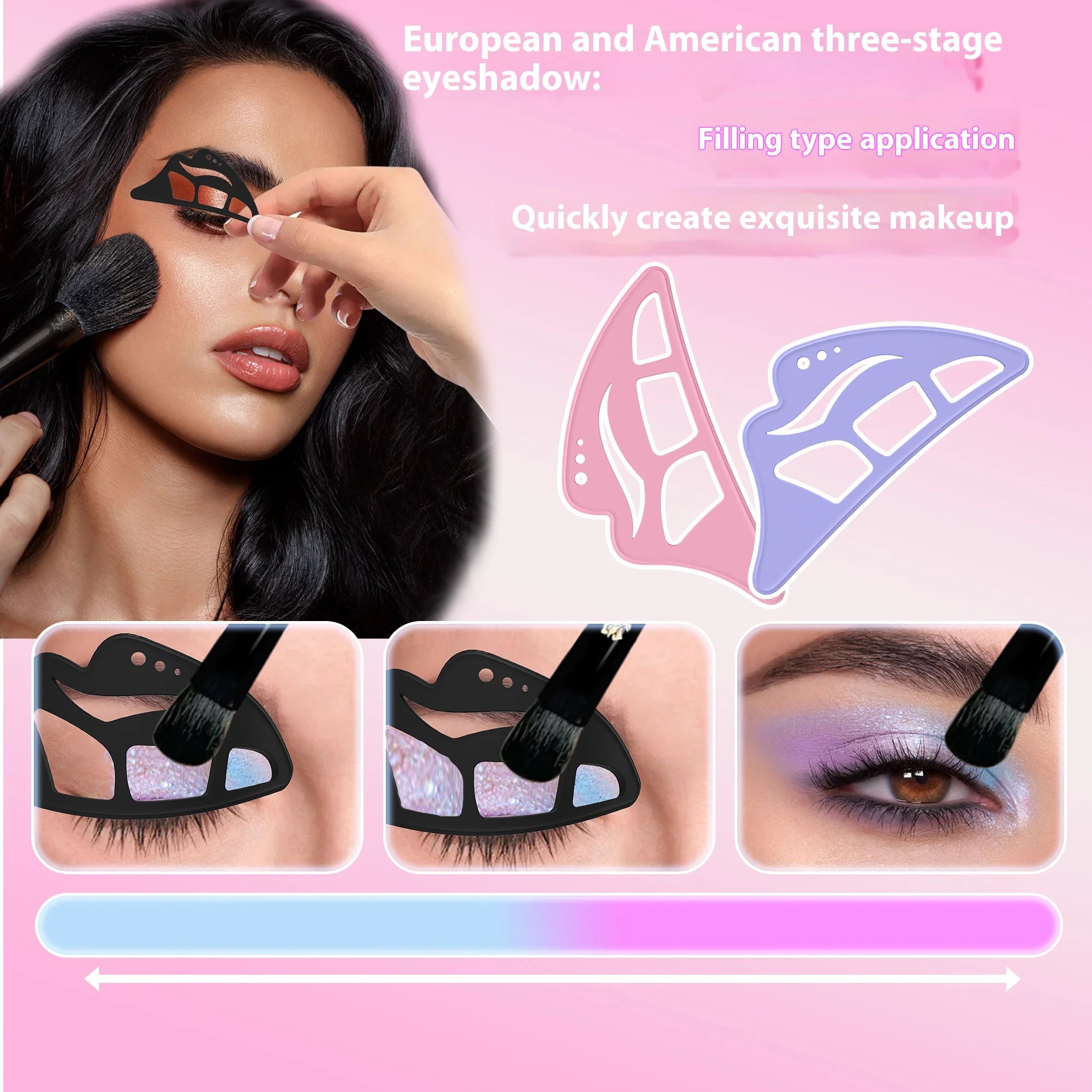 1-3PCs Female Eye Shadow Tool Multi-function Quick Eye Makeup Template Universal Eye Shadow Makeup Tool Suitable For Beginners