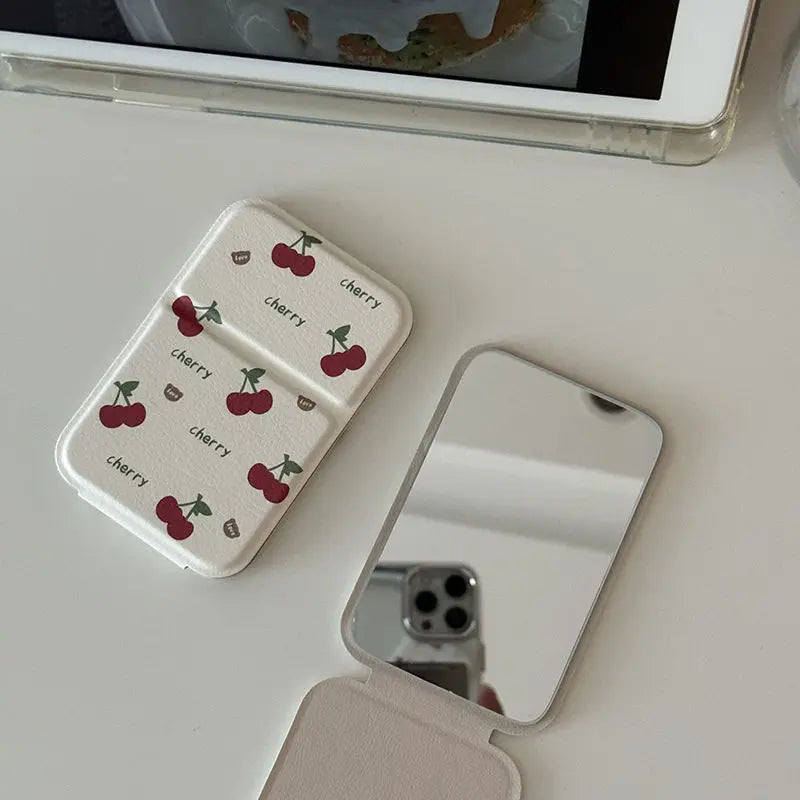 Folding makeup mirror, mini portable mirror, cute handheld makeup mirror, portable desktop dressing mirror, a gift for girls