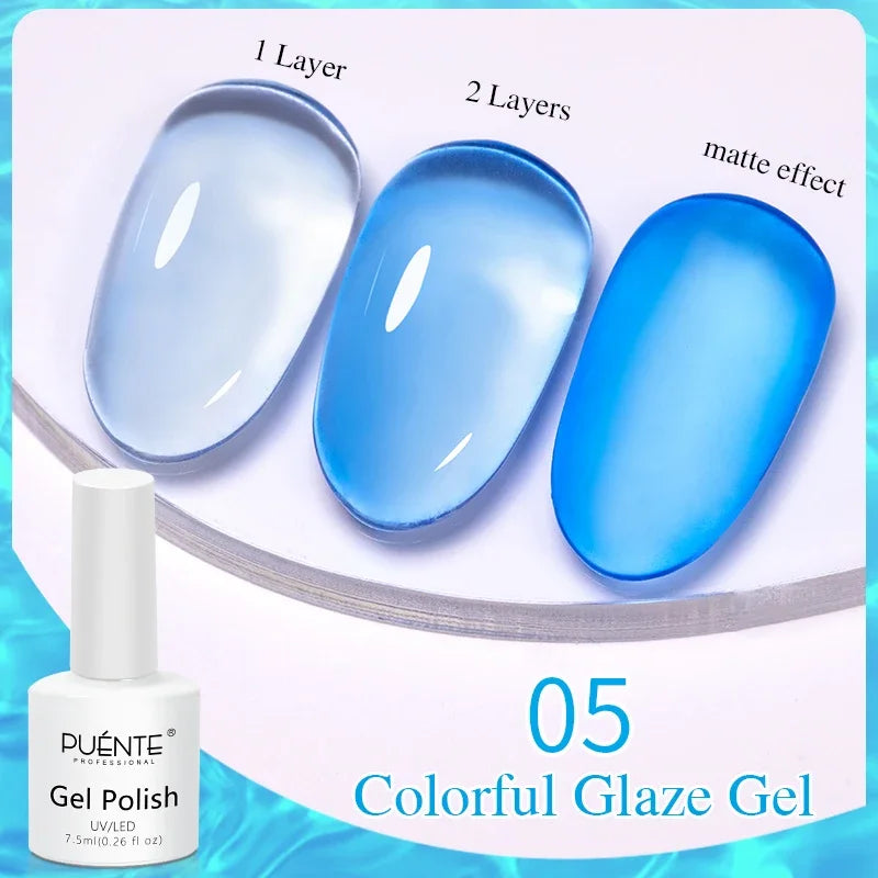 PUENTE 5ml Metallic Painting Liner Gel Polish Bright Mirror Effect Semi-Permanent UV Nail Varnish For Stunning French Nail Art