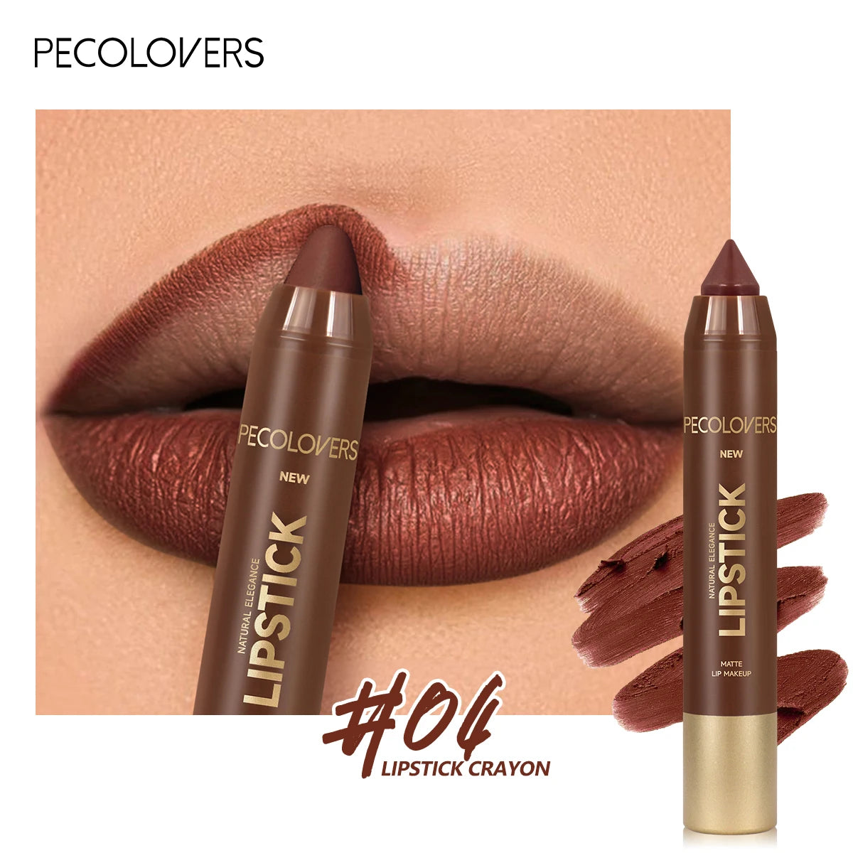 2In1 Matte Lipstick Pencil Waterproof Long Lasting Lip Brown Velvet Lip Liner Pen Lips Makeup Women Cosmetics