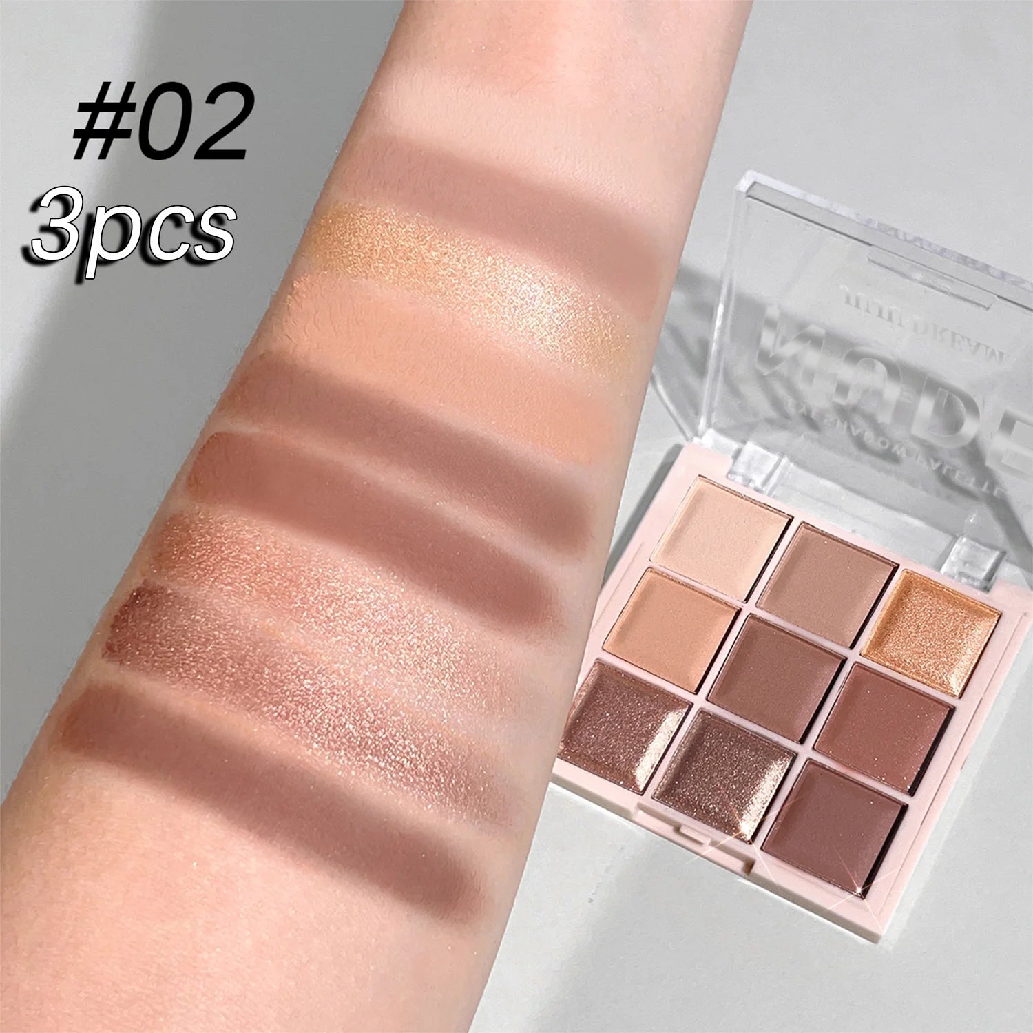 JUJU DREAM 9-Color Eyeshadow Palette, Matte & Shimmer Finish, Soft Milk Tea Tones, Compact & Easy for Daily Student Makeup