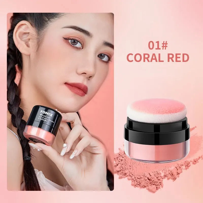 FOMIX Loose Powder Air Cushion Blush Long Last High Pigment Soft Misty Matte Face Blusher Natural Colors For Cheek