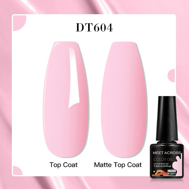 MEET ACROSS 160 Colors 7.3ml Gel Nail Polish Vernis Glitter Sparkly Semi Permanent Soak Off LED UV Gel Varnish Nail Art Manicure