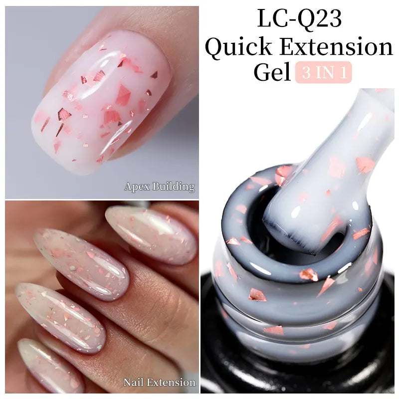 LILYCUTE 15ML Quick Extension Gel Nail Polish Milky White Clear Pink Color French Manicure Finger Prolong Nail Hard Gel Varnish