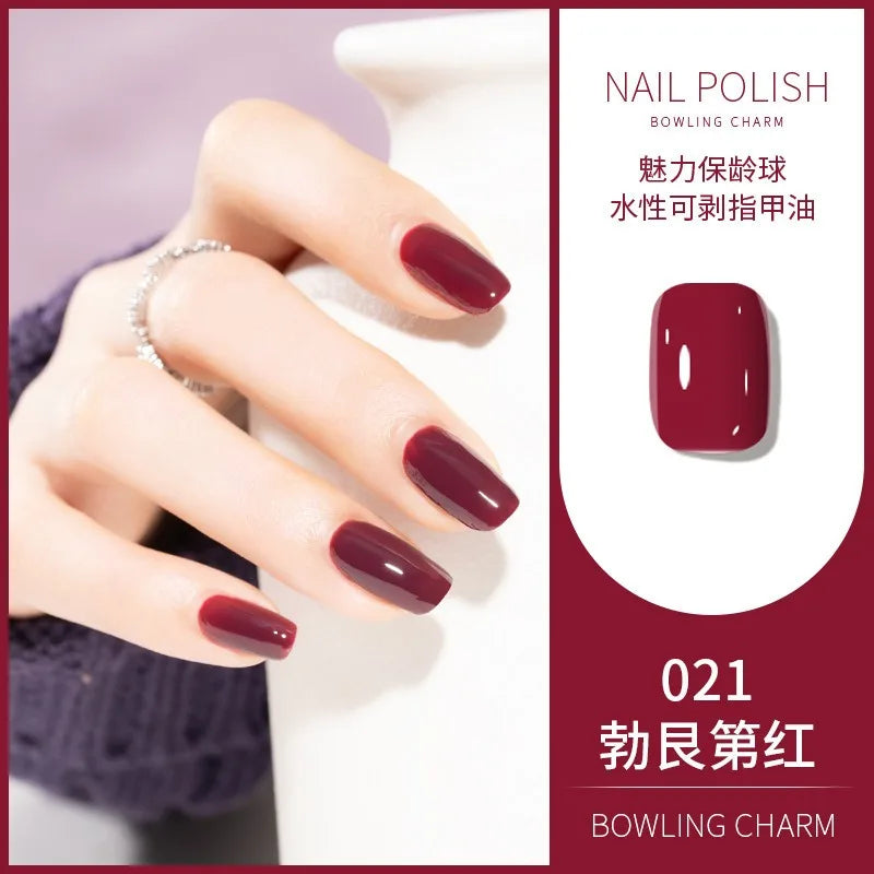 40 Colors New Nail Polish for Summer Water-based Quick Drying Tearable Nail Art Semipermanent Monochrome No Baking Lamp Varnish
