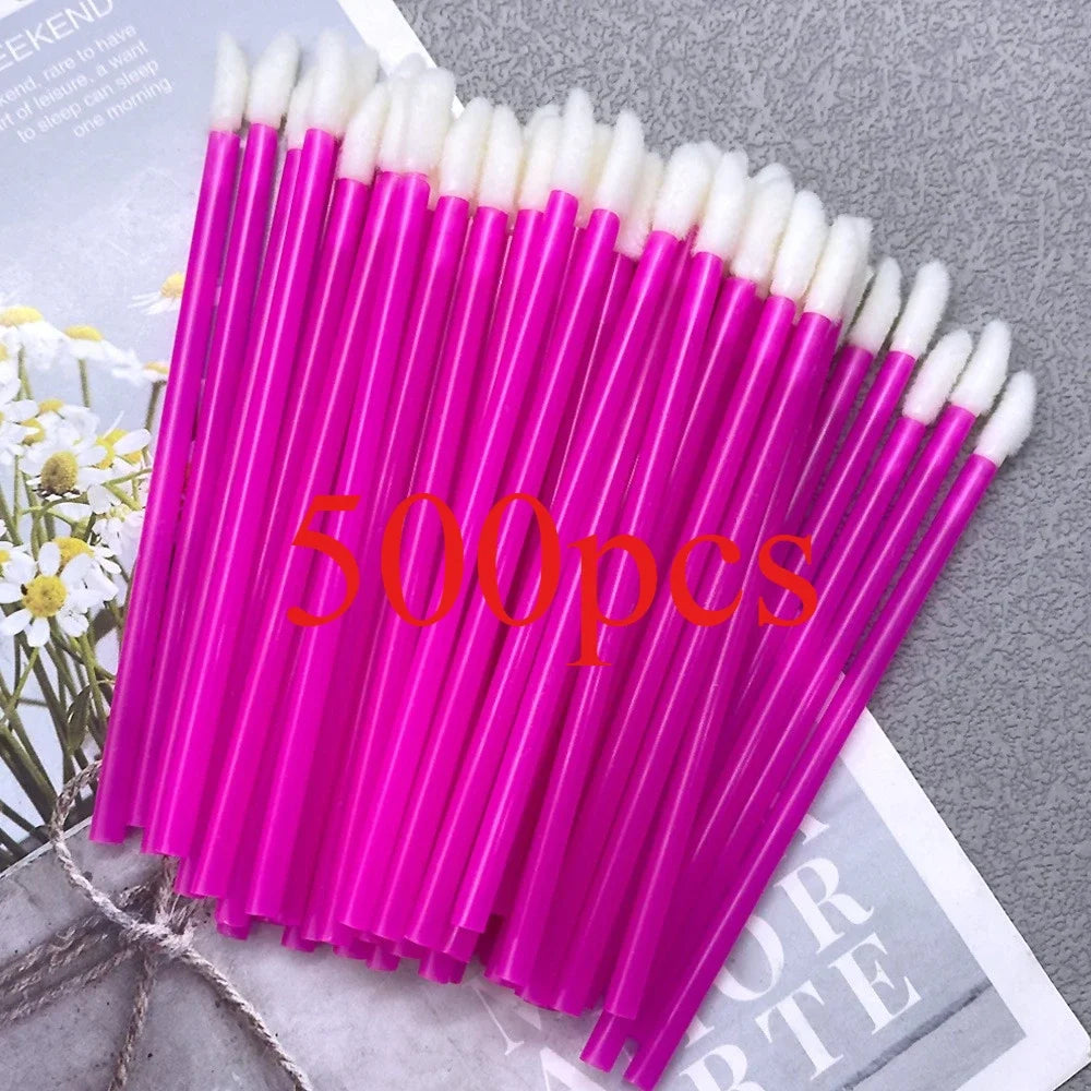 500pcs Lip Brush Disposable Lipstick Brush Eyelash Microbrush Mascara Wands Applicator Swab Eyelash Extension Tools Wholesale