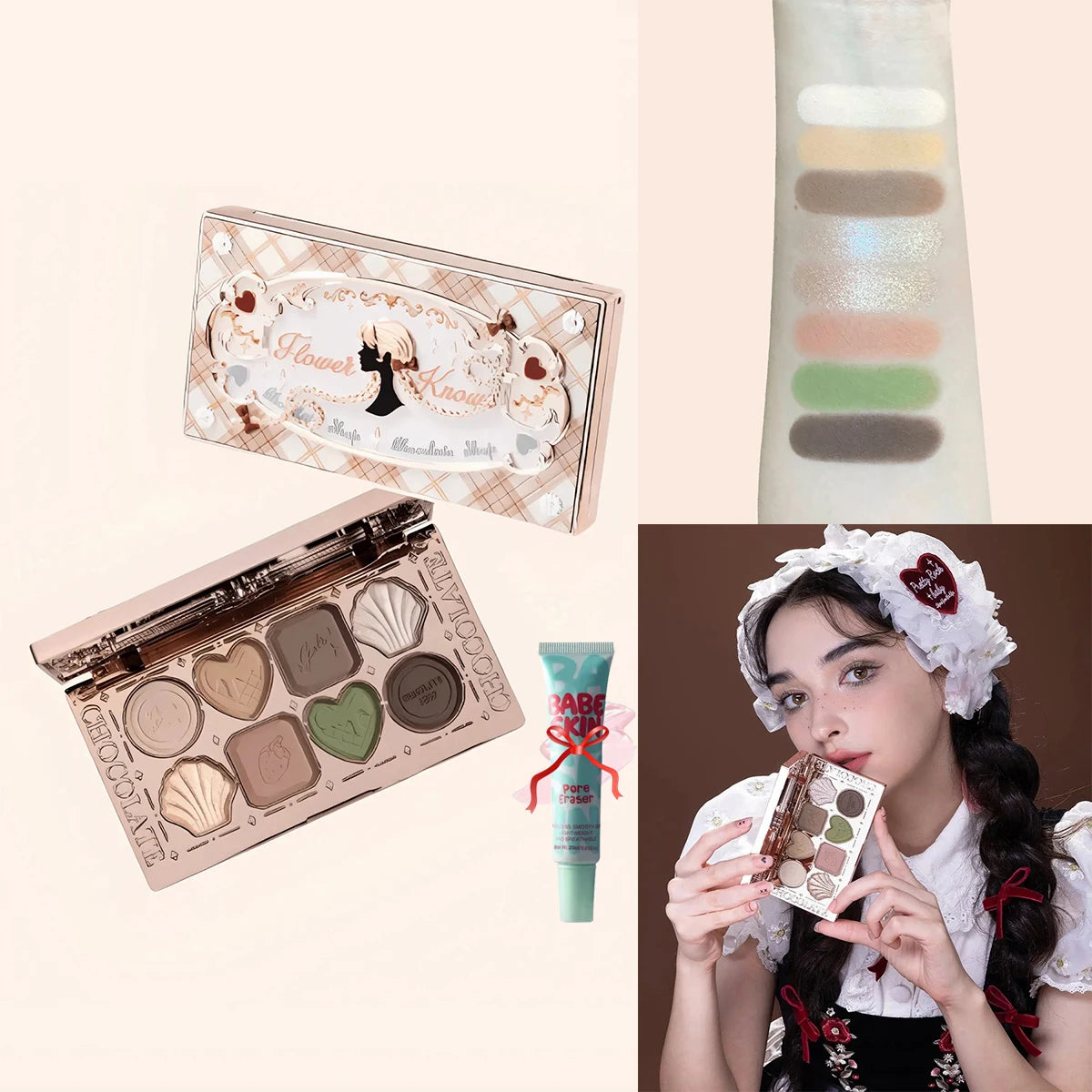 Flower Knows Chocolate Wonder-Shop 8-Color Eyeshadow Palette