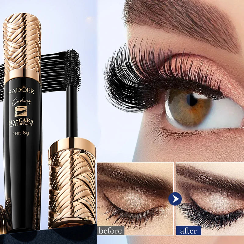 5D Silk Fiber Waterproof Mascara - Black Lengthening & Volumizing