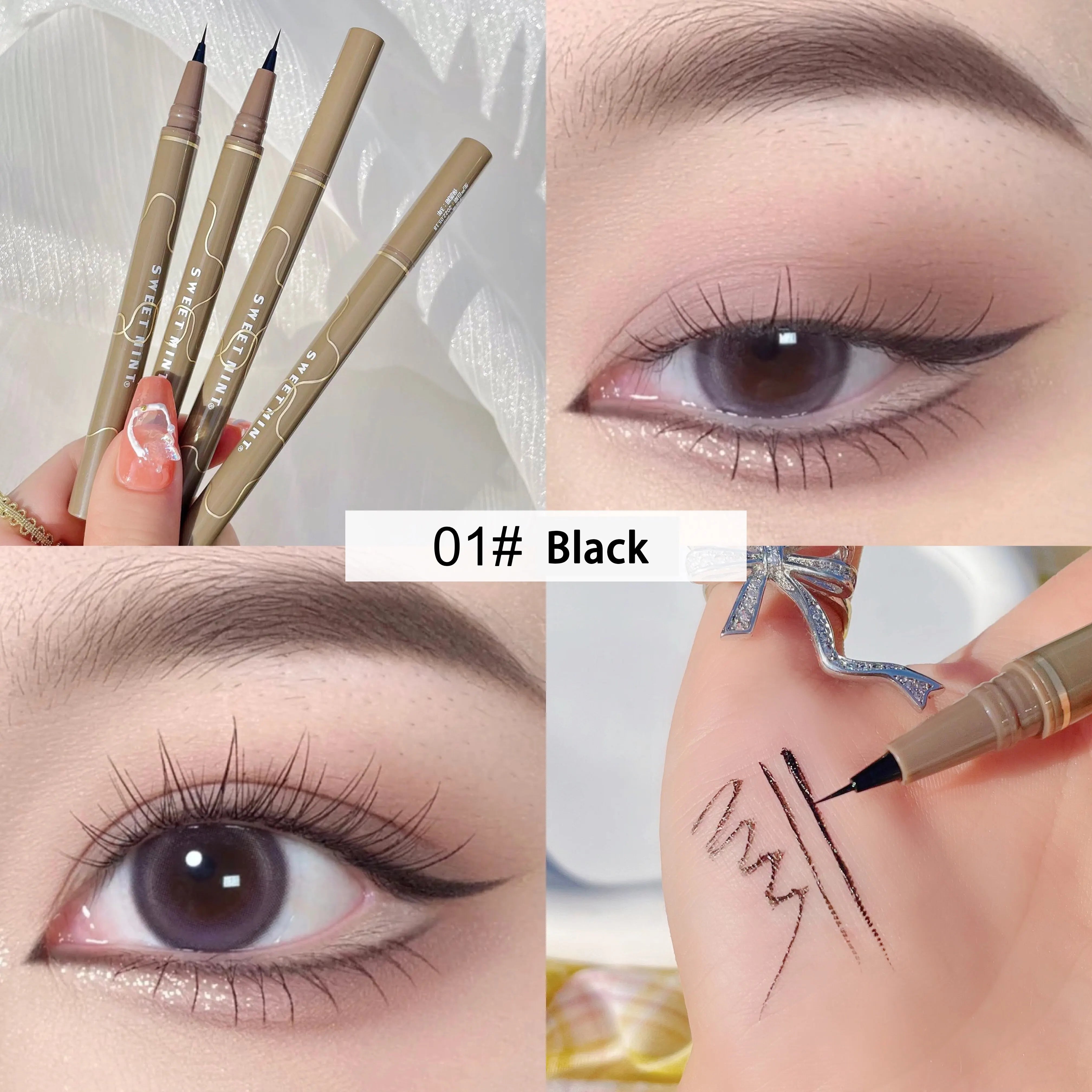 Smooth Very Fine Eyeliner Pen Longacting Quickdrying Waterproof Eyeliner Pen Suitable For Beginners Girls Holiday Gifts