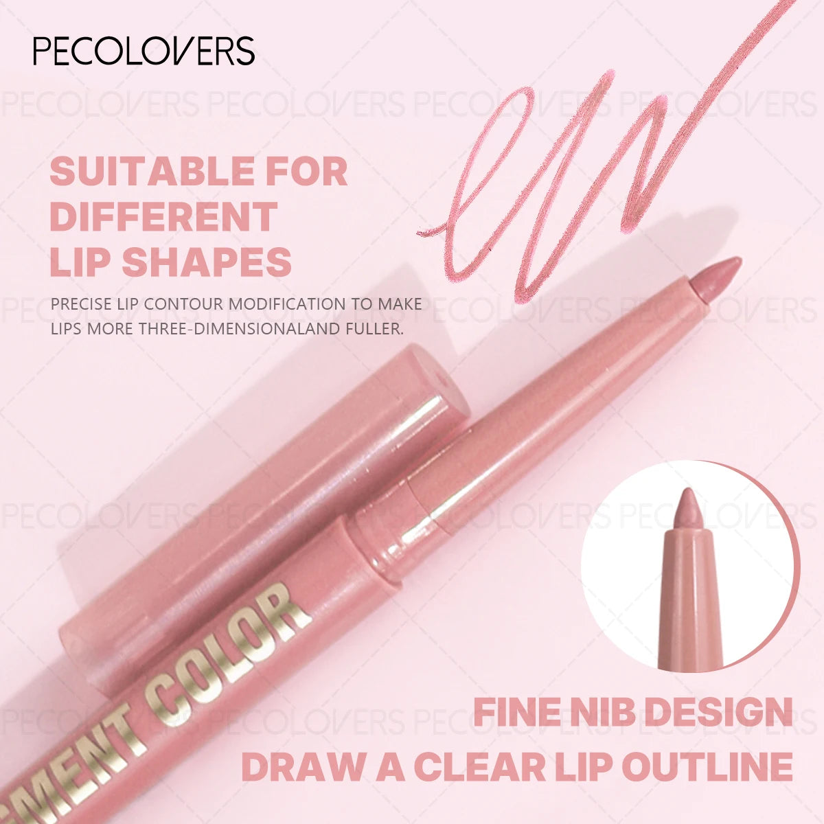 2-in-1 Waterproof Matte Lip Liner & Gloss, , Non-Stick Lipstick, Suitable for beginners