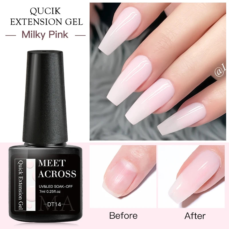Milky White Nail Extension Gel Clear Nude Building UV Gel For Nails Finger Extensions Form Tips French Nails Manicure Nail Art